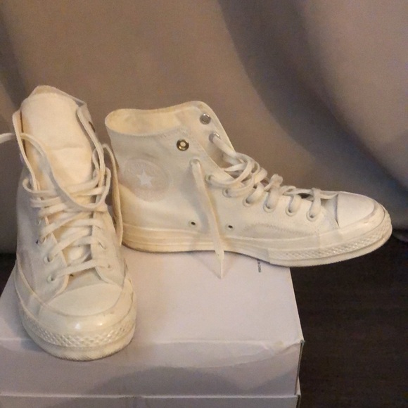 high top converse in cream - Picture 2 of 2